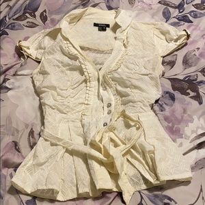 Xoxo off-white blouse.